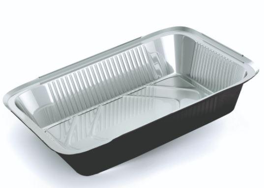 Контейнер алюмінієвий чорний R-64 L 218х153 мм. h = 41 мм. 960 мл. без кришки