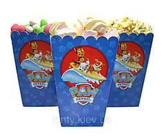 Коробочки для попкорну (Щенячий патруль синій дизайн) 5шт-