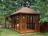 Дерев`яна прямокутна альтанка 3 на 4 м, розбірна (на 14-16 осіб) "Лас-Крусес", фото 2