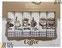 Набор вафельных кухонных полотенец Niltex Coffee 40х60 см. (К105)