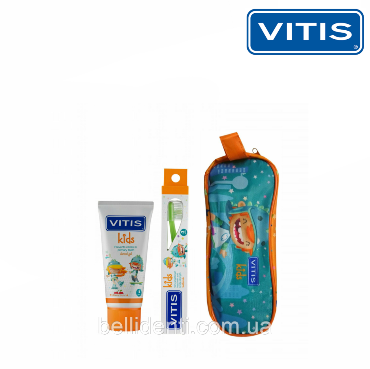 VITIS KIDS Набір: гель-паста 50 мл, зубна щітка, пенал (2-6 років)