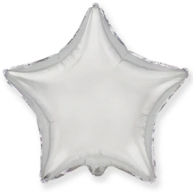 Фольгована куля, зірка (срібна), 45 см (Flexmetal)