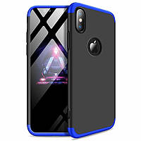 Чохол GKK 360 для Iphone XS Max оригінальний Бампер з вирізом Black-Blue