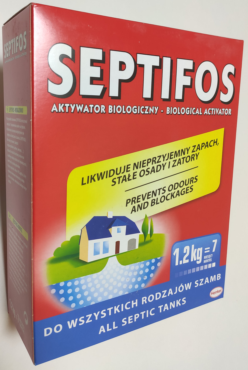 Біопрепарат Septifos vigor - 1200 г, для вигрібних ям, септиків, каналізацій, дач, вуличних туалетів.