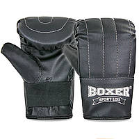 Снарядные перчатки тренировочные кожвинил Boxer 2015 Black размер L