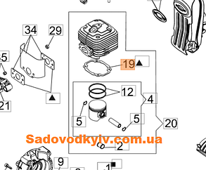 Прокладка під головку циліндра для повітродувки Oleo-Mac BV 900 (CFI0400203)