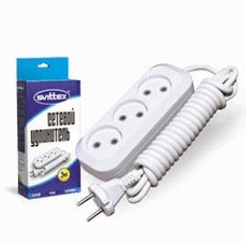 Подовжувач електричний Svittex SV-008-3 10A 2х0,75 мм² 3 розетки 3м