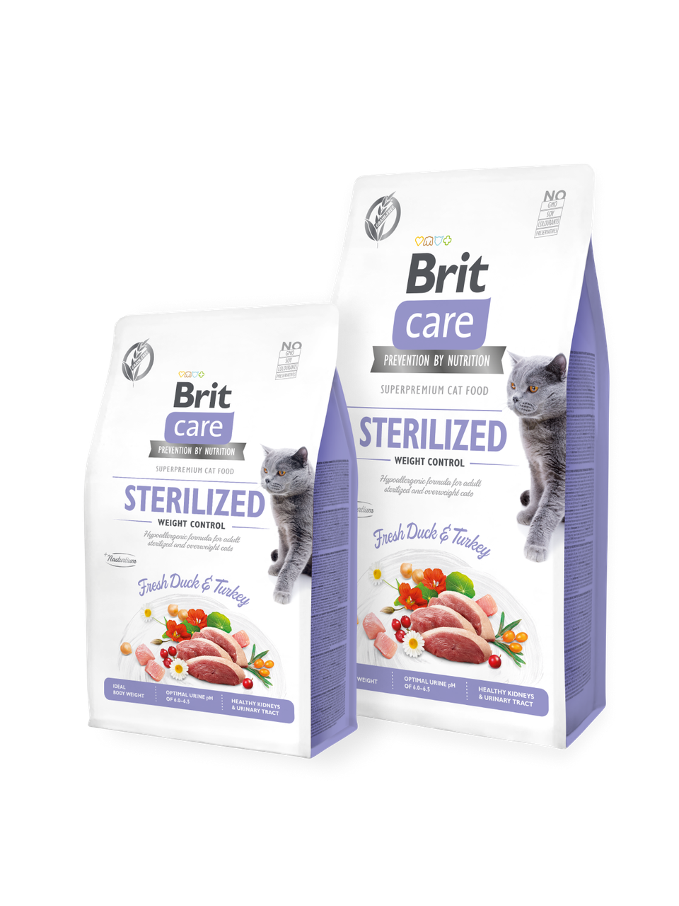 Сухий корм Brit Care Cat GF Sterilized Weight Control для стерилізованих котів/контроль ваги (качка, індичка) 2 кг