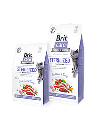 Сухий корм Brit Care Cat GF Sterilized Weight Control для стерилізованих котів/контроль ваги (качка, індичка)
