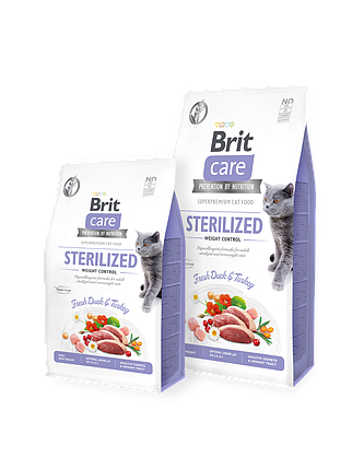Сухий корм Brit Care Cat GF Sterilized Weight Control для стерилізованих котів/контроль ваги (качка, індичка) 2 кг, фото 1