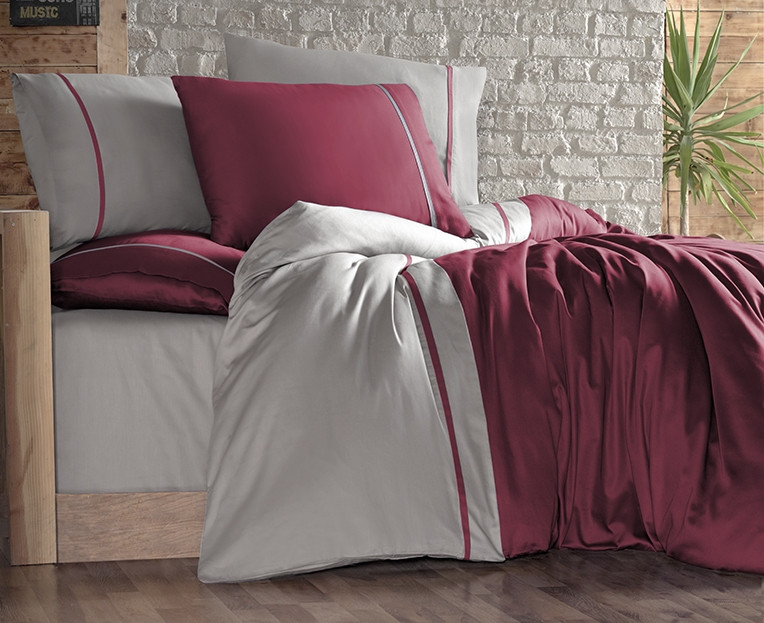 Білизна постільна білизна First Choice SATIN "Duet Style / Bordo & Bej" S 386
