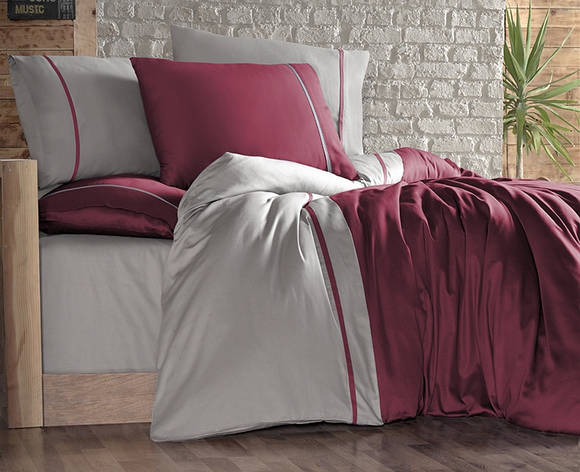 Білизна постільна білизна First Choice SATIN "Duet Style / Bordo & Bej" S 386, фото 1