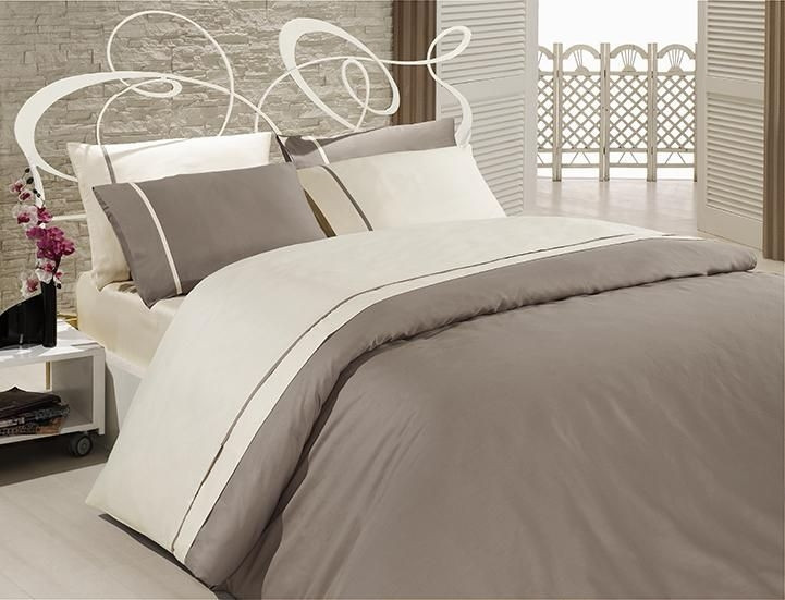 Білизна постільна білизна First Choice SATIN "Duet Style / Vizon & Krem" S 416