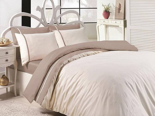 Білизна постільна білизна First Choice SATIN "Duet Style / Fildisi & Vizon" S 421, фото 1