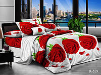 Красивый Комплект постельного белья из ранфорса Красные розы R519