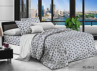 Качественное постельное белье с компаньоном серый цвет с мелким узором PL5812 Семейный