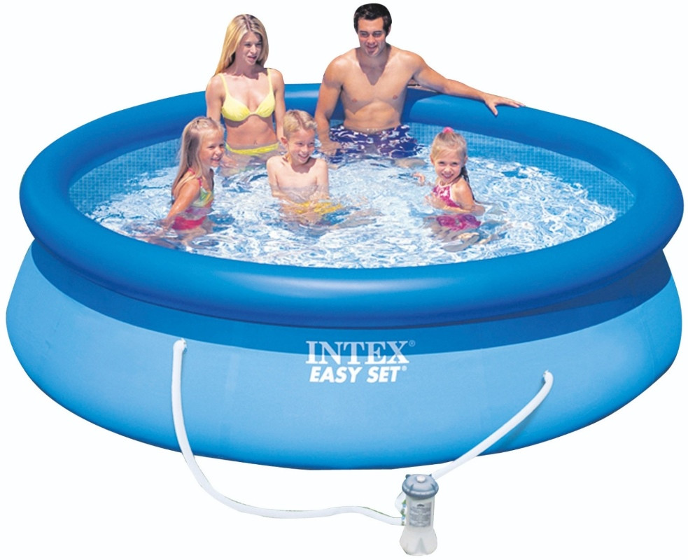 Надувний безкаркасний басейн (457х84 см, 9792 л, фільтр) Intex 28158 Синій