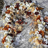 Гірлянда коричнево-теракоттово-біла квіткова, фото 6