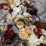 Гірлянда коричнево-теракоттово-біла квіткова, фото 2