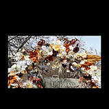 Гірлянда коричнево-теракоттово-біла квіткова, фото 3