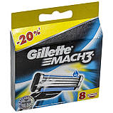 Gilette Mach3 8 шт. в упаковці, Німеччина, змінні касети для гоління, фото 8