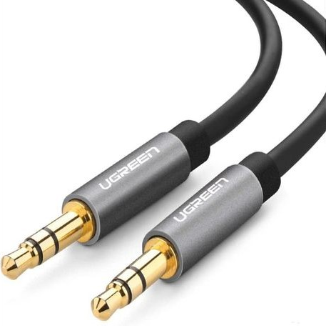 Кабель аудио Ugreen 3.5 mm AUX круглый 0.5M Black (AV119)
