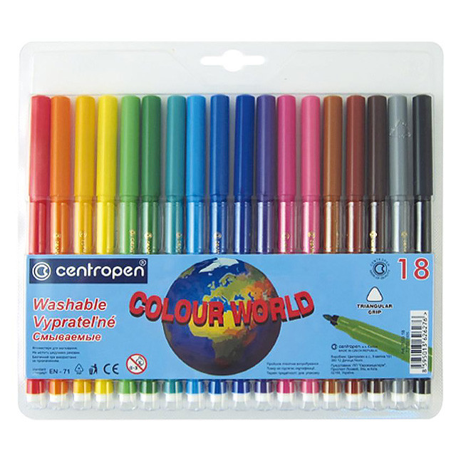 Набір фломастерів Centropen Colour World 18 шт 7550/18