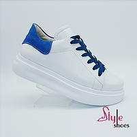 Кеди кріпери жіночі білі шкіряні  “Style Shoes”, фото 6