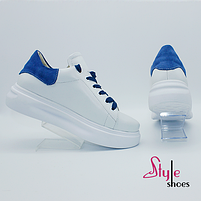 Кеди кріпери жіночі білі шкіряні  “Style Shoes”, фото 8