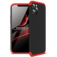 Чохол GKK 360 для Iphone 12 Pro оригінальний Бампер без вирізу Black-Red