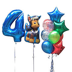 Дитячі кульки на день народження і кулька у вигляді цифр