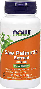 Зі Пальмето Now Foods Saw Palmetto Extract 320mg 90 гелевих капсул