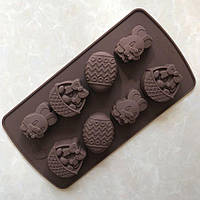 Форма силіконова для льоду та цукерок Великодня