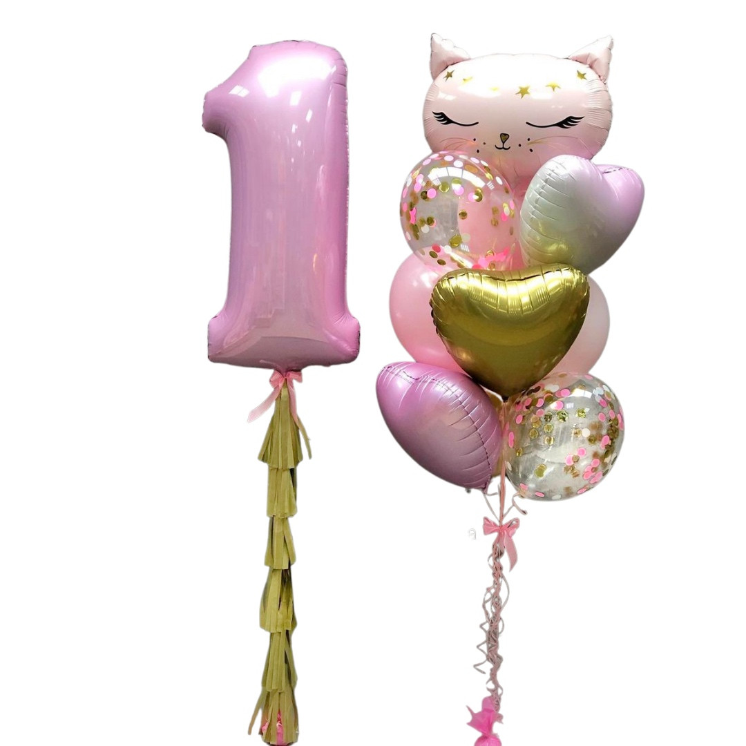 Кульки на день народження дівчинці і кулька цифра 1