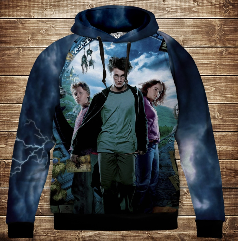 Толстівка з 3D принтом Гаррі Поттер і Карта Мародерів Дитячі і дорослі розміри. ВСІ Розміри, фото 1