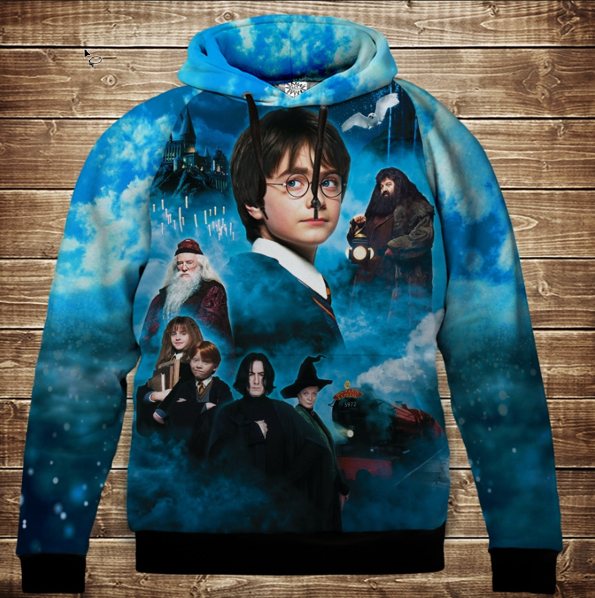 Толстівка з 3D принтом Гаррі Поттер і Філософський Камінь Дитячі і дорослі розміри. ВСІ Розміри, фото 1