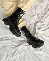 Женская обувь утепленная мехом Боз черного цвета. Ботинки для девушек Both x Lost General Black Fur.