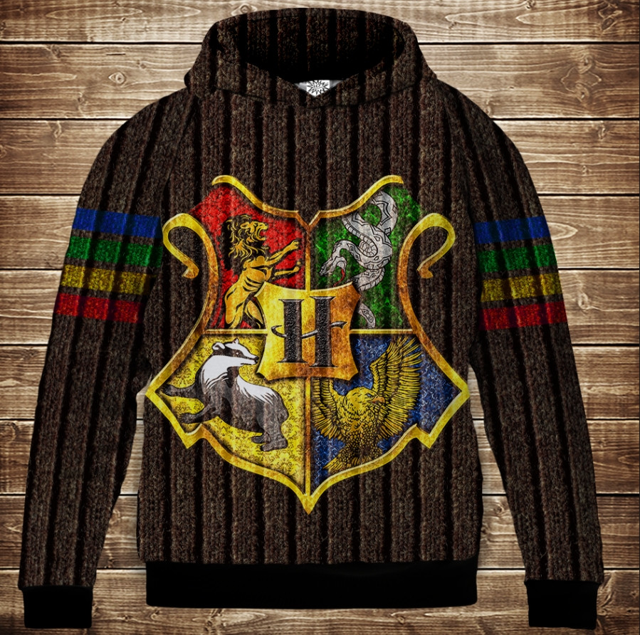 Толстівка з 3D принтом Гаррі Поттер Форма Хогвартса Дитячі і дорослі розміри. ВСІ Розміри, фото 1