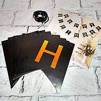 Гірлянда з прапорців Happy Birthday Чорна JQ80191