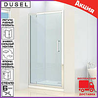 Душевая дверь в нишу 90 см дверь распашная Dusel FА-516 стекло прозрачное