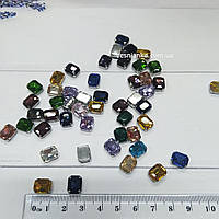 Камінь в цапах Прямокутний 9*7мм. Мікс кольорів, 1шт арт 1-057