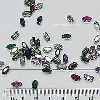 Камінь в цапах "Рис" 9*4мм. Мікс кольорів, 1 шт арт 1-055