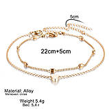 Прикраса для ніг. Цепочка на ногу. Жіночі ножні браслети, фото 2