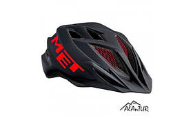 Велошолом Met Crackerjack чорний/червоний для дітей, регульований, з москитною сіткою та підсвіткою