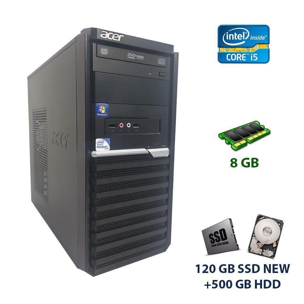 Комп'ютер Acer Veriton M290 Tower / Intel Core i5-2320 (4 ядра по 3.0 — 3.3 GHz) / 8 GB DDR3 / 120 GB SSD