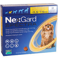 NexGard Spectra S (Нексгард Спектра S) таблетки від кліщів, бліх і гельмінтів для собак вагою від 3.5 до 7.5 кг