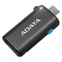 Кардрідер ADATA microSD OTG microUSB + USB 2.0 AOTGMRBK (Чорний), фото 2