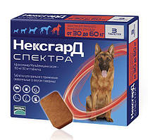 NexGard Spectra XL (Нексгард Спектра XL) таблетки від кліщів, бліх і гельмінтів для собак вагою від 30 до 60 кг