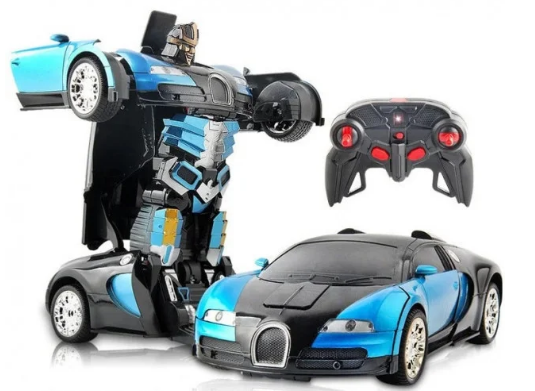 ОПТ Радиуправляемая машина трансформер Bugatti Car Robot з пультом бугатті синя робот, фото 1