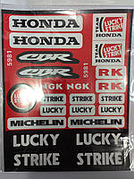 Наклейка Honda (красная, средняя).